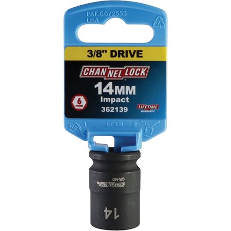 Channellock 3/8'' Drive 14 mm 6-Point Shallow Metric Impact Socket S1815800112017001