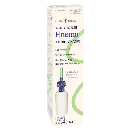 Foster & Thrive Enema Pre-Mixed, Complete and Ready-to-Use Saline Laxative, 4.5 ounces 70677108901