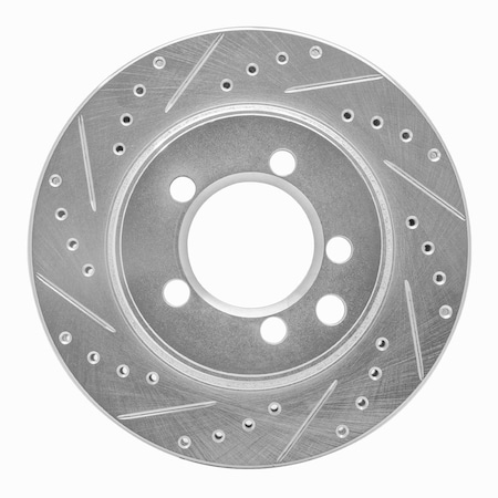 Dynamic Friction Co DFC Brake Rotor - Drilled and Slotted - Silver 631-40053L