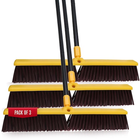 Kleen Handler 24 in Sweep Face Push Broom, Synthetic, Black KHHD-EXHPB-BKY-24-1-3-OMP