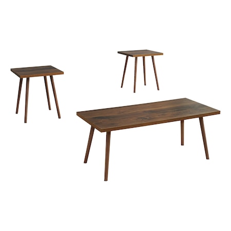 Monarch Specialties Table Set, 3pcs Set, Accent, Coffee, End, Living Room, Dark Walnut, Contemporary, Modern I 7899P