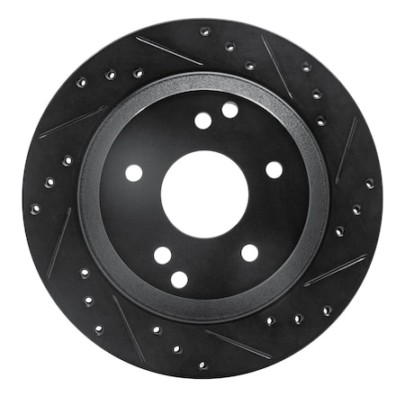 Dynamic Friction Co DFC Brake Rotor - Drilled and Slotted - Black 633-47021L