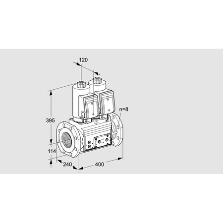 Honeywell Kromschroder VLV ASSY, DBL SOLND, 5 FLG, GAS KROMSHRODER KS88203579