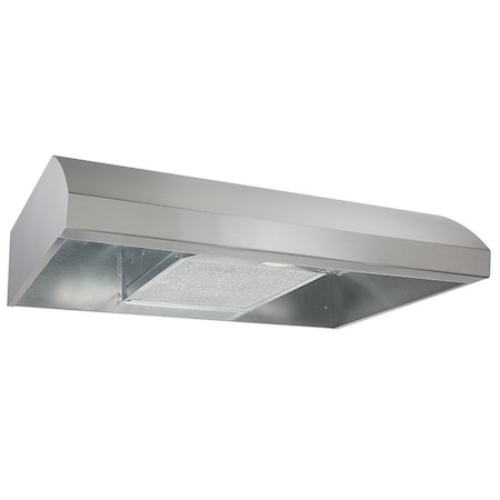 Broan-Nutone BXT1 Under-Cabinet Range Hood, 270 cfm, Convertible Built-In Vent, 30 in W, 18 in D, 6 in H, Steel BXT130SS