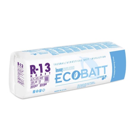 Knauf R-13 Kraft Faced Fiberglass Roll Insulation, bundle of 5 bags, covers 656.25SF, 5PK 505907