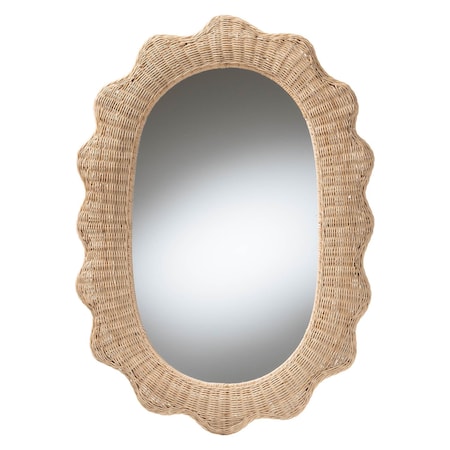 Bali & Pari Makoto Scalloped Natural Rattan Mirror 261-14346-ZORO