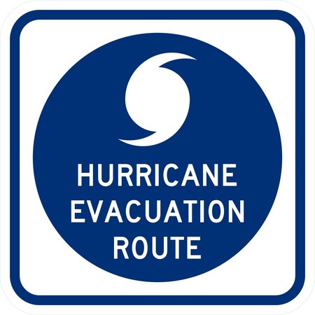 Lyle Hurricane Evacuation Route, 12x12, Engineer Grade, White G-2293-EG_12x12