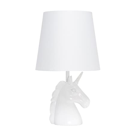 Homeroots 16" White Novelty Table Lamp With White Drum Shade 642937