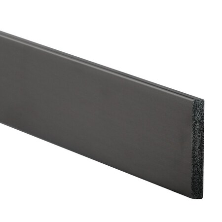 Inteplast Building Products Baseboard Moulding, 8 ft L, 3 in W, 1/2 in Thick, Square Edge Profile, Polystyrene, Black 80400800040