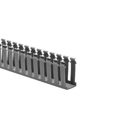 Hellerman Tyton Slotted Wall Wiring Duct, 1.5 x 3", 6 ft Sections, Non-Adhesive, PVC, Gray, 60ft/ctn, 60PK 181-15304