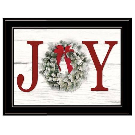 Homeroots Christmas Joy 5 Black Framed Print Wall Art 405033