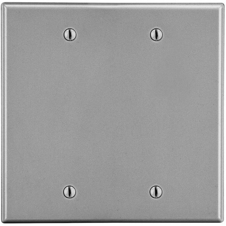 Hubbell Wiring Device-Kellems Blank Box Mount Wall Plate, Number of Gangs: 2 Plastic, Satin Finish, Graphite P23GY