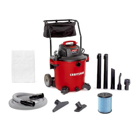 Craftsman 20 Gallon 6.5 Peak HP Heavy Duty Wet/Dry Vacuum with Cart and Attachments CMXEVBE17656