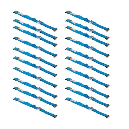 Mytee Products 2 inx20 ft Logistic E-Track Cam Buckle Straps w/ Spring E-Fittings 2500 lbs BS, 20PK ETKRS20Cx20