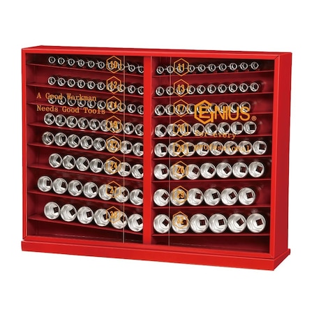 Genius Tools 131PC 1/2in Dr. Metric Deep Hand Socket Display GD-4131M