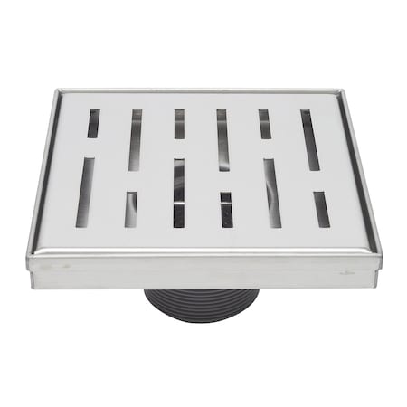 B&K 6-in Polished Chrome Off-set Pattern Square 2-in Shower Drain 133-015S01