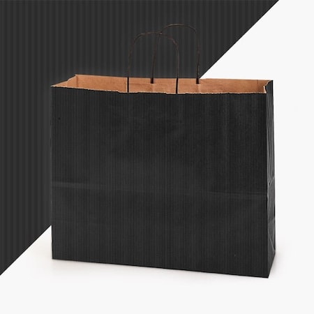 Nashville Wraps Black Shadow Stripe Kraft Bags, Vogue 16x6x13, 25PK BKSMV