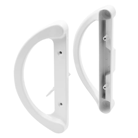 Prime-Line Sliding Door Handle Set, Mortise Style, 3-15/16in Hole Center, White Finish C 1360