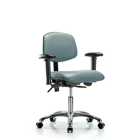 Blue Ridge Ergonomics Vinyl Chair, Vinyl, Adjustable Arms BR-VDHCH-CR-T1-A1-CC-8822
