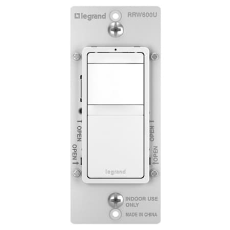 Legrand Motion Occupancy Sensor Switch, 1 -Pole, 15 A, 180 deg View, 600 sq-ft Coverage Area RRW600UTCCCV4