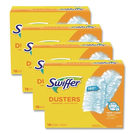 Swiffer Dusters Refill, Dust Lock Fiber, 2" x 6", Light Blue, 72PK 99036