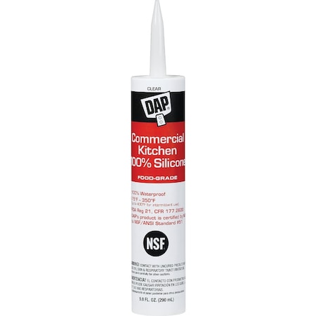 Dap 9.8 Oz. Commercial Kitchen Food-Grade Silicone Sealant Clear 7079808658