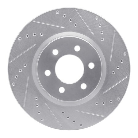 Dynamic Friction Co DFC Brake Rotor - Drilled and Slotted - Silver 631-40013R