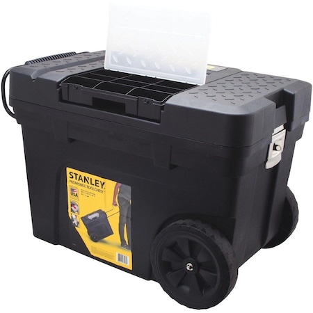 Stanley Rolling Contractor Chest, Plastic, Black, 24 in W x 15 in D x 16-1/2 in H 033026R