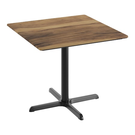 Flash Furniture Commercial 36" Natural HPL Tabletop with Black Table Height X Base ST-SQ36-NAT-T3030-GG
