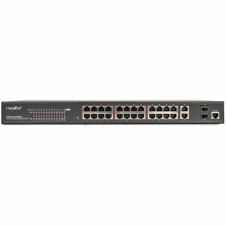 Rocstor SOLIDCONNECT SCM28 24-PORT POE+ GIGABIT L2 MANAGED ETHERNET SWITCH & 2-PORT GIGA Y10S011-B1