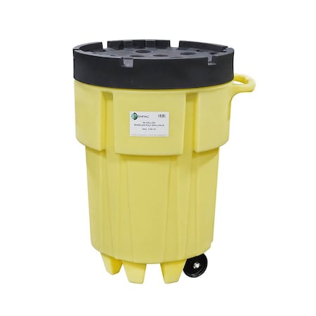 Enpac 95-Gallon Wheeled Poly SpillPack Drum, Yellow Base with Black Slip-Top Lid 1199-YE