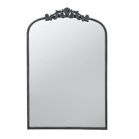 Homeroots 36" Black Arch Iron Framed Accent Mirror 485051