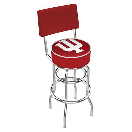 Holland Bar Stool Co 25" Chrome 2-Ring Indiana Swivel Bar Stool, Back L7C425IndnaU