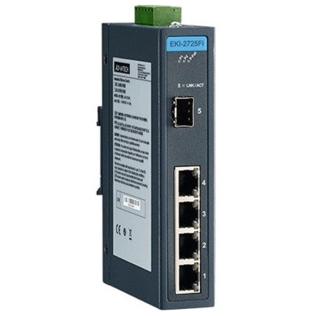 Advantech 4 GE + 1 SFP Ind. Unmanaged Switch W/T EKI-2725FI-AE
