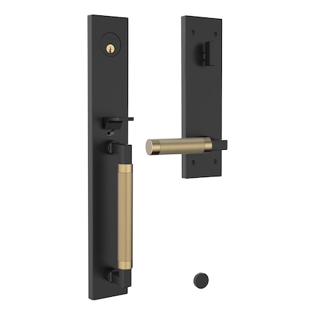 Baldwin Baldwin Gramercy Knurled Full Escutcheon Tubular Right Hand Single Cylinder Handleset with 85317M04RENT