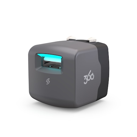 360 Electrical Vivid 1.0 Wall Charger w/ 1.0A 1-Port USB Grey 360538-5CA8ES