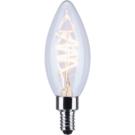 Satco Reminiscent 40W Equivalent Warm White B11 Gray Coil Filament Candelabra LEDDecorative Light Bulb, 2PK S10523
