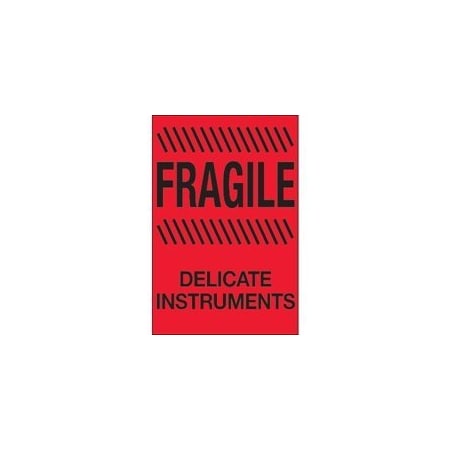 Bubblefast 4 x 6'' - ''Fragile - Delicate Instruments'' Fluorescent Red Labels BFDL1189