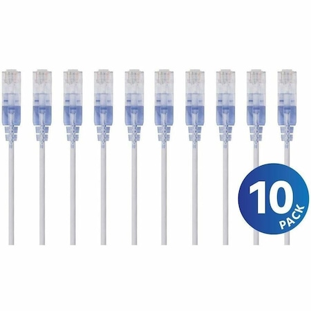 Monoprice SlimRun Cat6A Ethernet Patch Cable - Snagless RJ45_ UTP_ Pure Bare Cop 33269