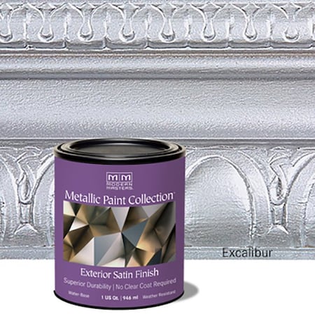 Metallic Paint Collection Qt Modern Masters Excalibur Exterior Water-Based Decorative Metallic Paint, Satin Finish 337158