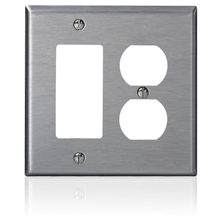 Leviton WallPlate, DuplexOutlet, StainlessSteel SJ826-40