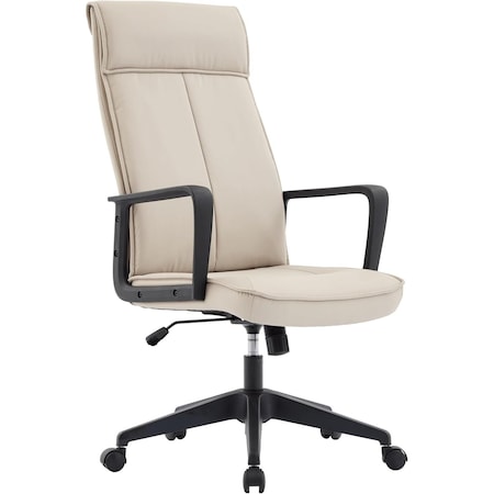 Leisuremod Aiaria Ergonomic High Back Office Chair - PU Leather/Polyester, Adjustable, Swivel, Comfortable AO50TNL