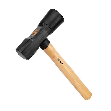Groz Usa 16 in Tire Hammer with Hickory Wood Handle, 5.5 lb Dual Rubber and Steel Head 34780