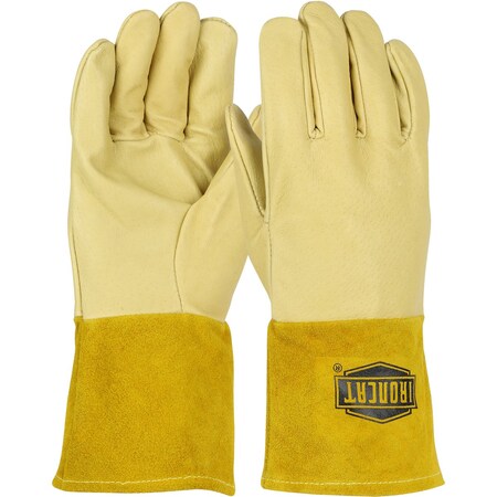Ironcat Premium Top Grain Pigskin Leather MIG Welder's Glove with Kevlar Stitching, 4" Gauntlet Cuff 6021/M