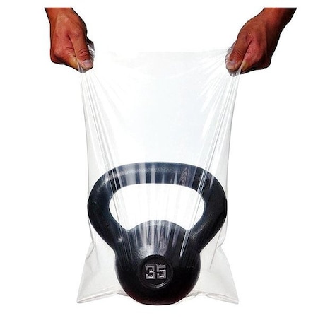 Zoro Select Open-Ended Poly Bag, 1 mil, Clear, Open Top, 500 PK 7F2030