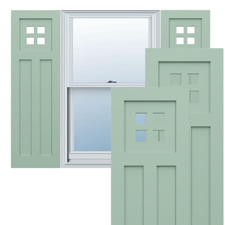 Ekena Millwork True Fit PVC San Antonio Mission Style Fixed Mount Shutters, Seaglass, 12W x 72H, PR TFP001ST12X072SG