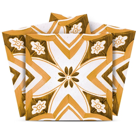 Homeroots 8" x 8" Papaya Peel and Stick Removable Tiles 400498