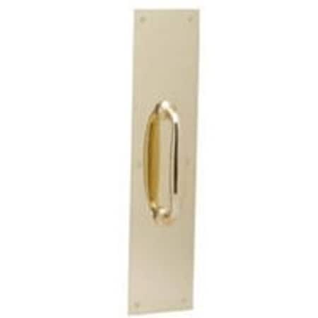Schlage SC8400 Series Pull Plate, 312 in W, 15 in H, Brass, Brass SC8311-5B33.5X15G