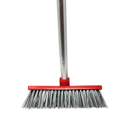 Powerclean Floor Scrub Brush with 4ft. Handle, Red BSC01