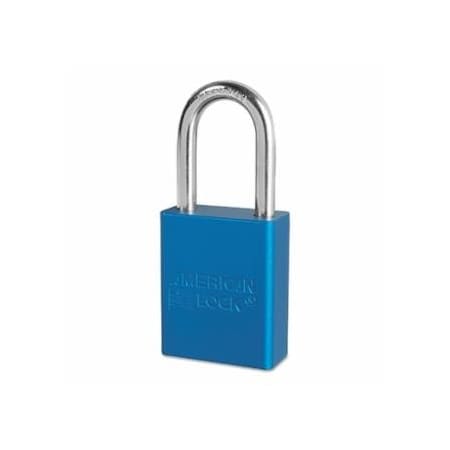American Lock Solid Aluminum Padlock, 1/4 in dia, 1-1/2 in L x 3/4 in W, Blue 045-A1106BLU
